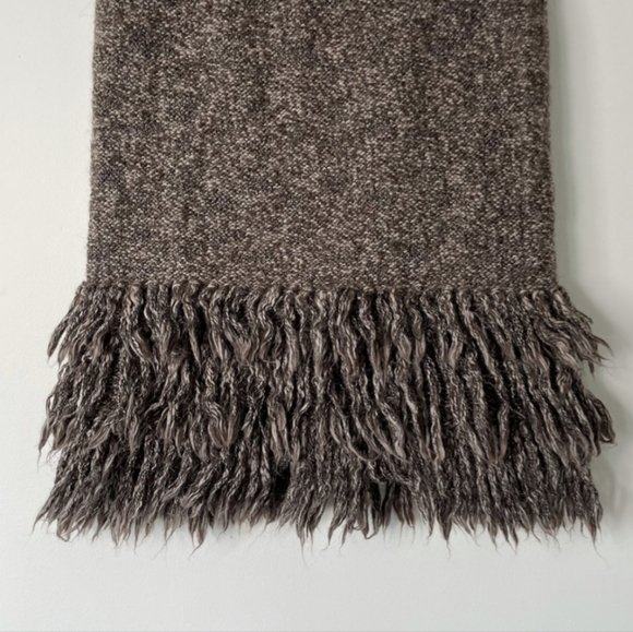 Sparrow Brown Alpaca Wool Fringe Pencil Skirt - Picture 4 of 9